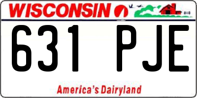 WI license plate 631PJE