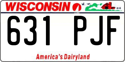 WI license plate 631PJF