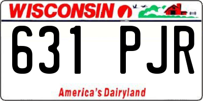 WI license plate 631PJR
