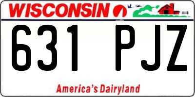 WI license plate 631PJZ