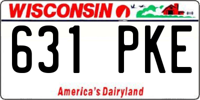 WI license plate 631PKE