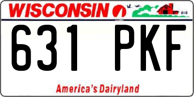 WI license plate 631PKF