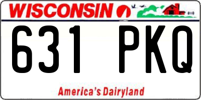 WI license plate 631PKQ