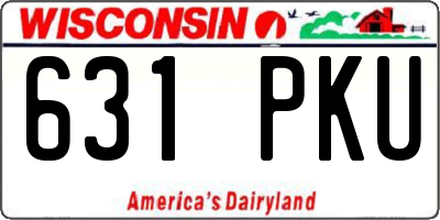 WI license plate 631PKU