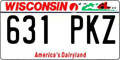 WI license plate 631PKZ
