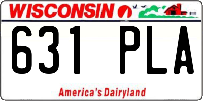 WI license plate 631PLA
