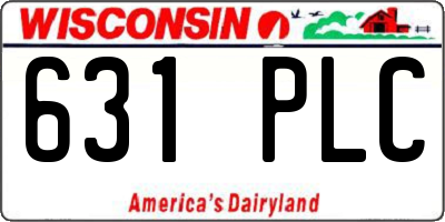 WI license plate 631PLC