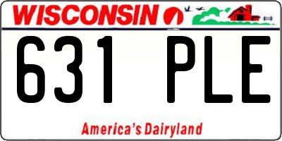 WI license plate 631PLE
