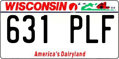 WI license plate 631PLF