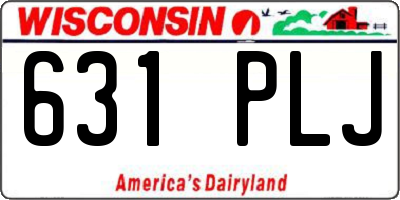 WI license plate 631PLJ