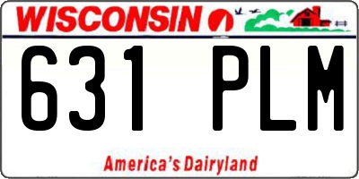 WI license plate 631PLM