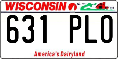 WI license plate 631PLO