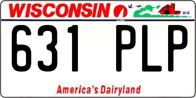 WI license plate 631PLP