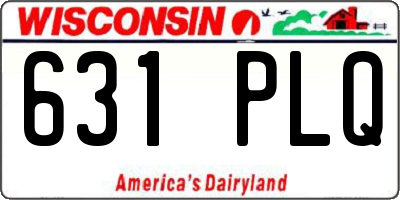 WI license plate 631PLQ