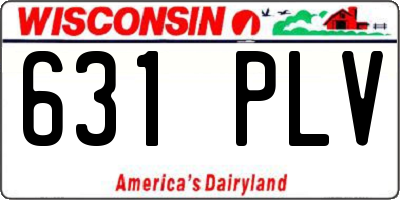 WI license plate 631PLV