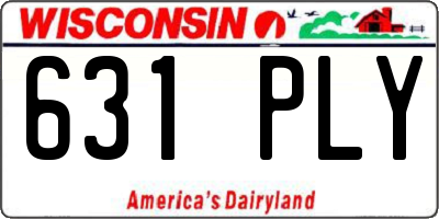 WI license plate 631PLY