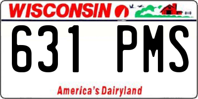 WI license plate 631PMS
