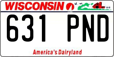 WI license plate 631PND