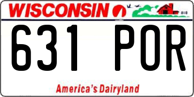 WI license plate 631POR