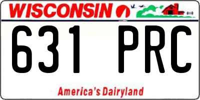 WI license plate 631PRC