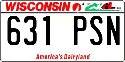 WI license plate 631PSN