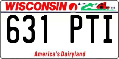 WI license plate 631PTI