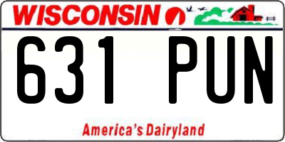 WI license plate 631PUN