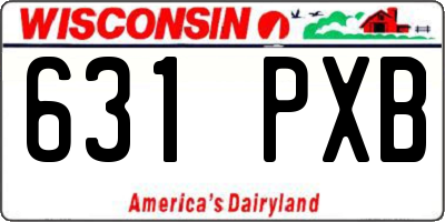 WI license plate 631PXB