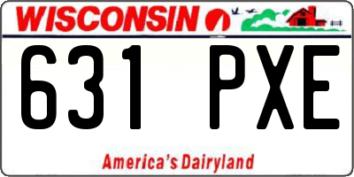 WI license plate 631PXE