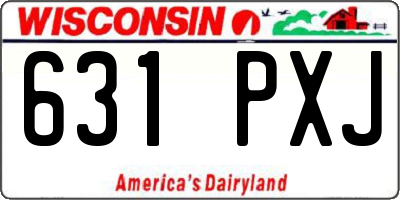 WI license plate 631PXJ