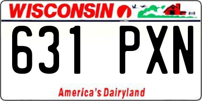 WI license plate 631PXN