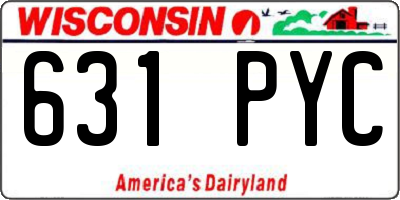 WI license plate 631PYC