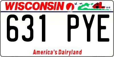 WI license plate 631PYE