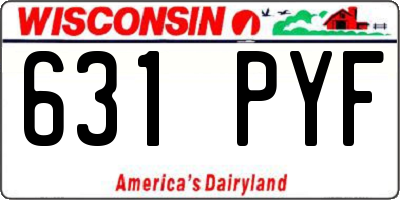 WI license plate 631PYF