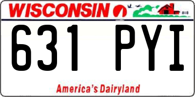 WI license plate 631PYI