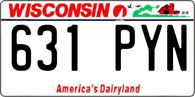 WI license plate 631PYN