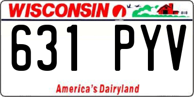 WI license plate 631PYV