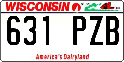 WI license plate 631PZB