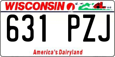 WI license plate 631PZJ