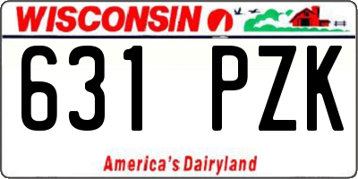 WI license plate 631PZK