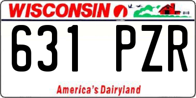 WI license plate 631PZR