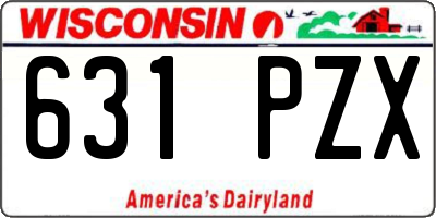 WI license plate 631PZX