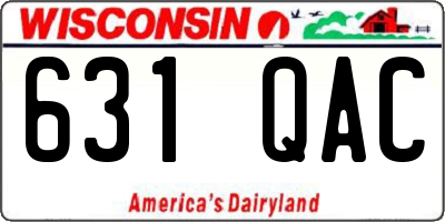 WI license plate 631QAC