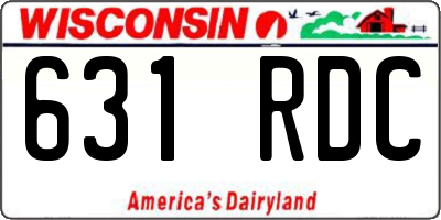 WI license plate 631RDC