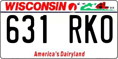 WI license plate 631RKO
