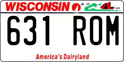 WI license plate 631ROM