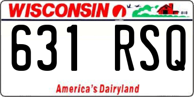 WI license plate 631RSQ