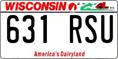 WI license plate 631RSU