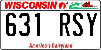 WI license plate 631RSY