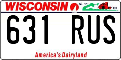 WI license plate 631RUS